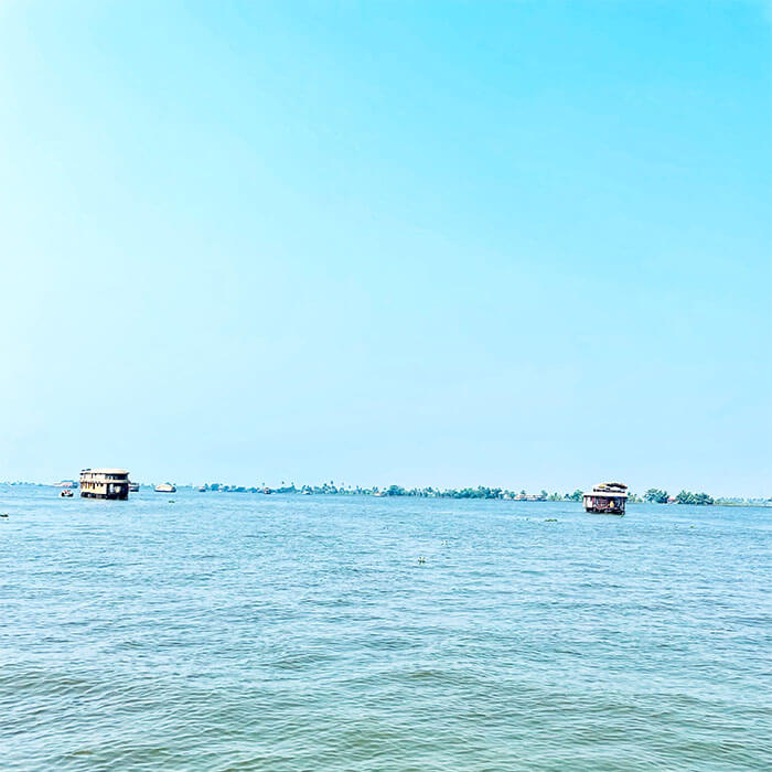Houseboats in Vembanad lake - Kerala one of the largest lake in India